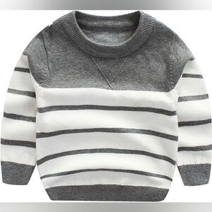Peecabe Toddler Cable Knit Sweater for Boys Girls Long Sleeve Crewneck Cotton 5T